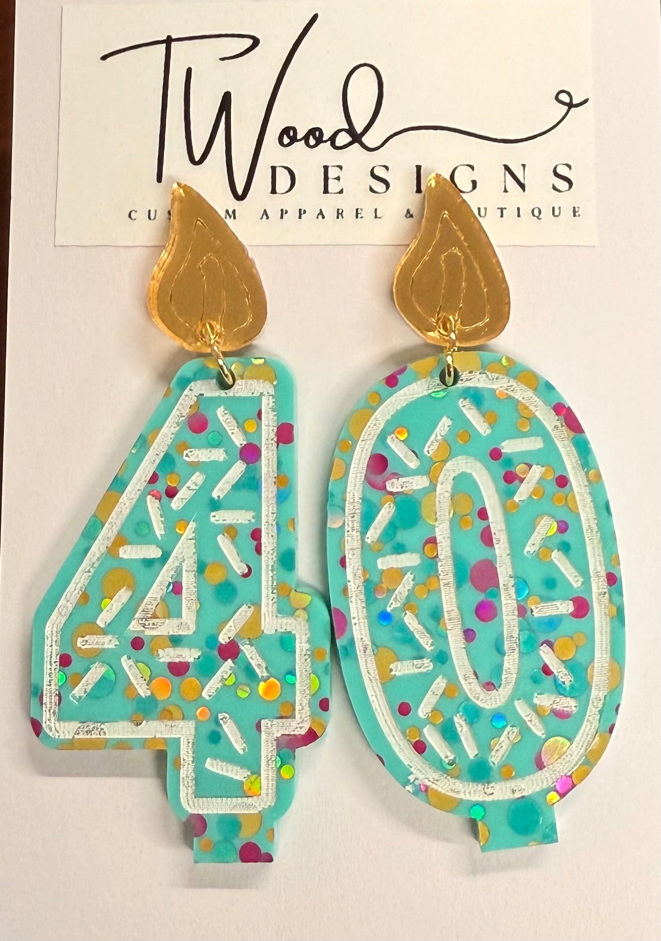 Birthday candle earrings