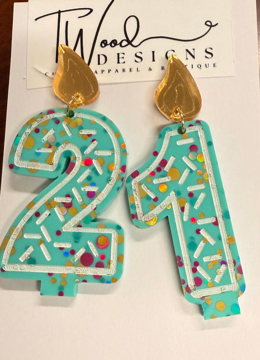 Birthday candle earrings