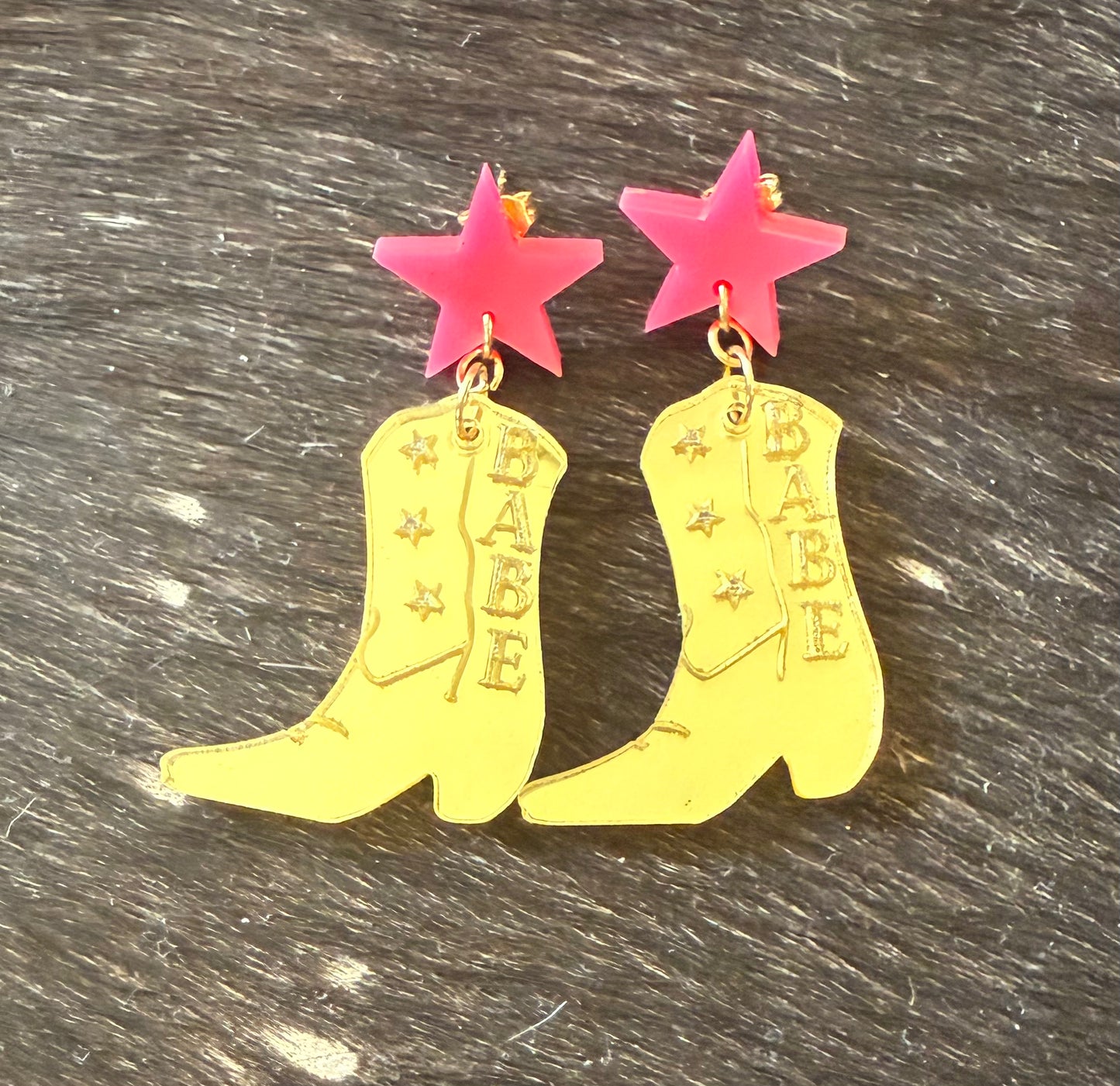 Gold Boot Earrings