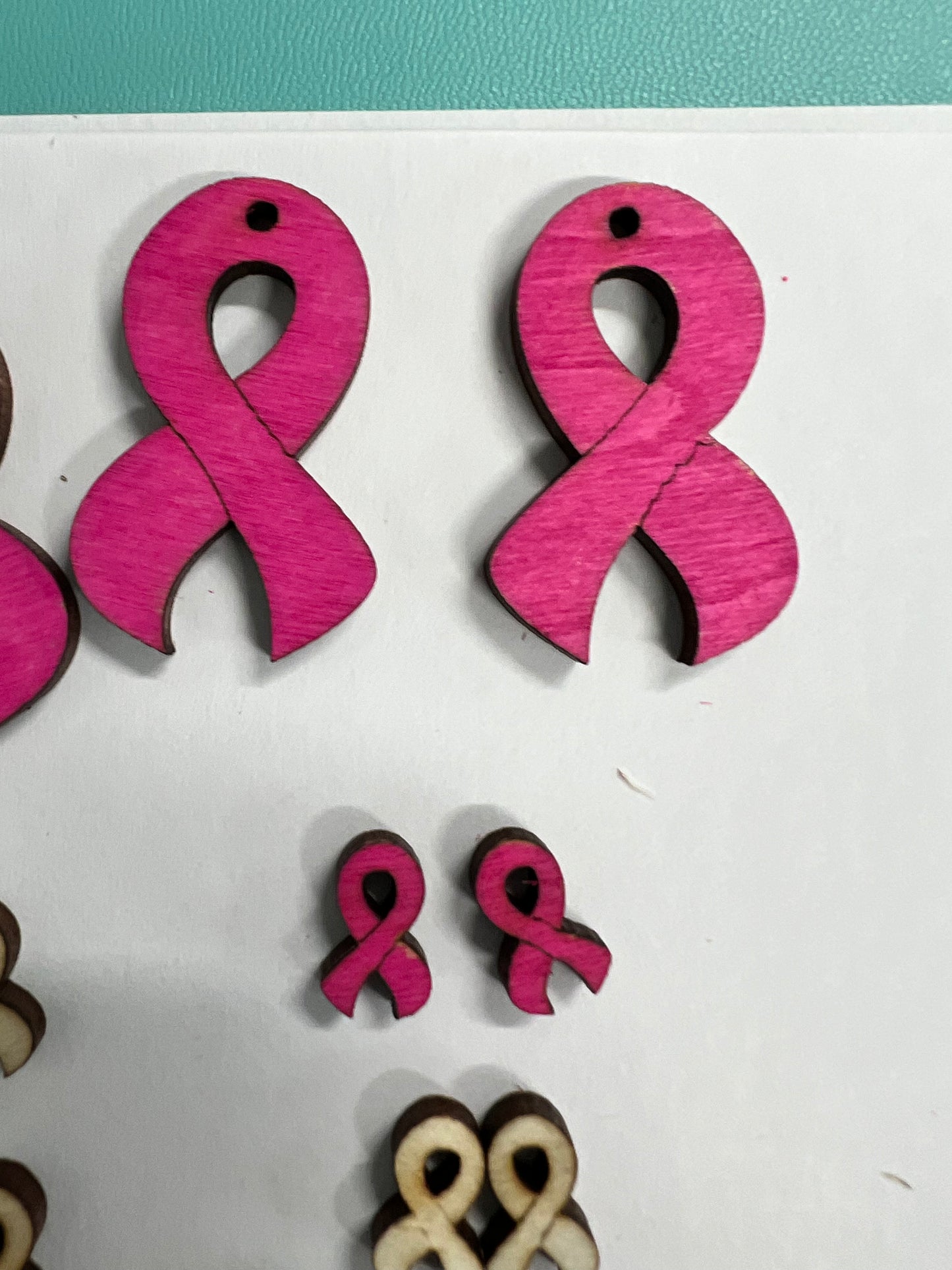 Breast cancer awareness ribbon earrings