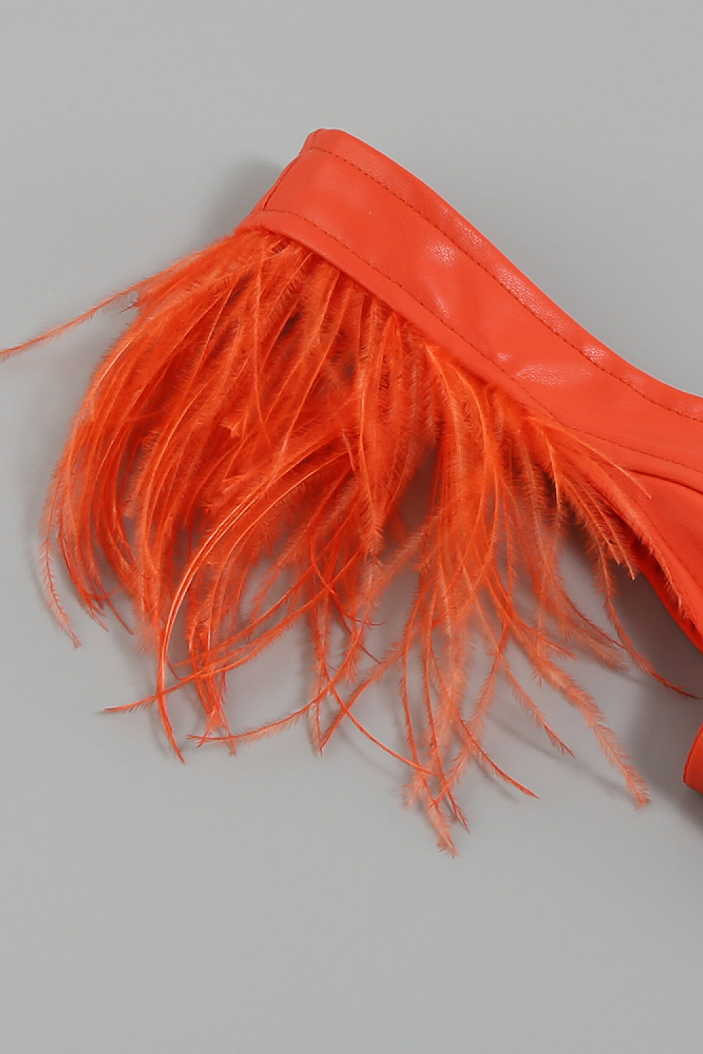 PU Leather Zip-Back Rhinestone Fringe Cutout Dress