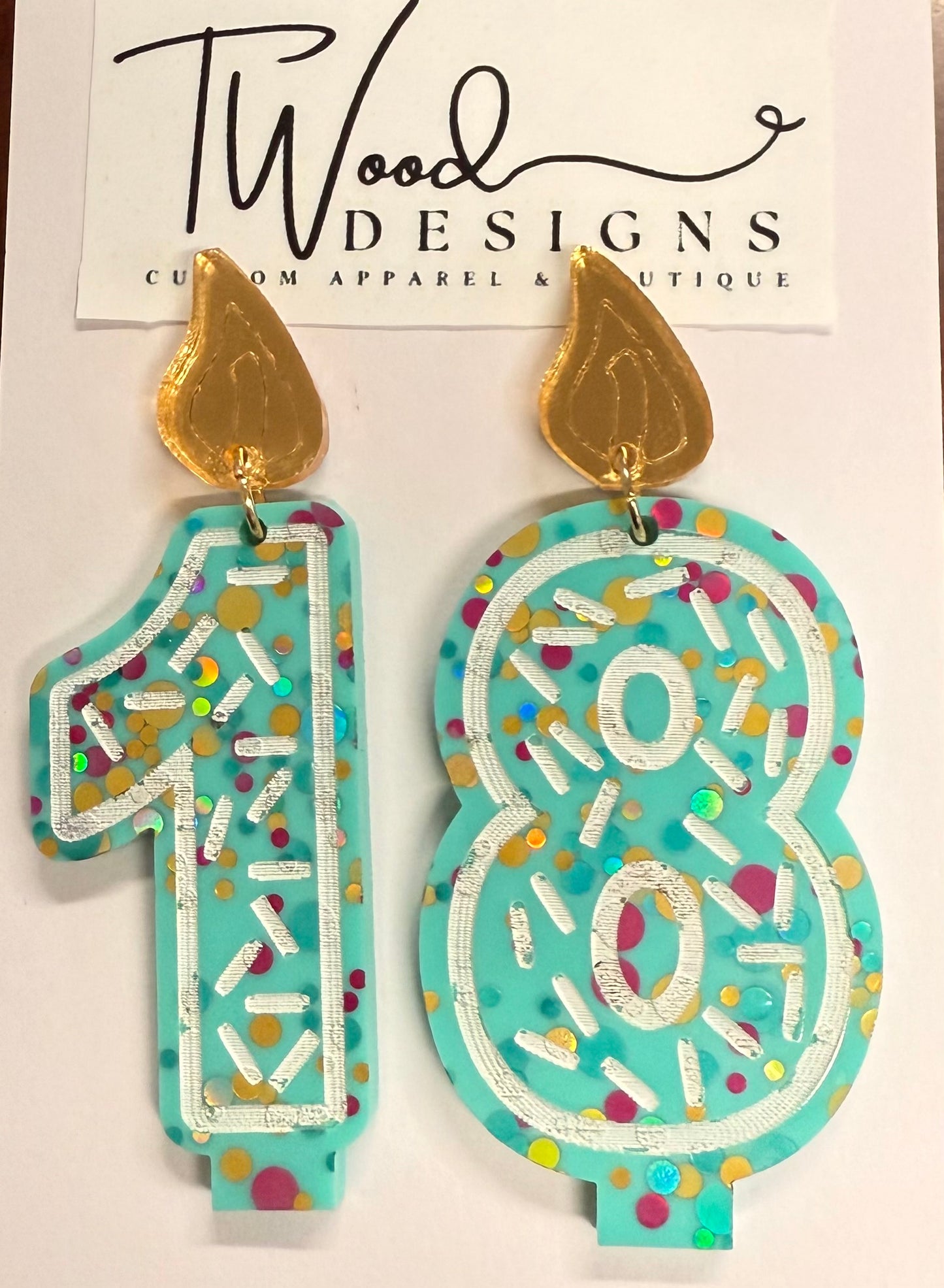 Birthday candle earrings