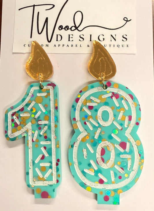 Birthday candle earrings