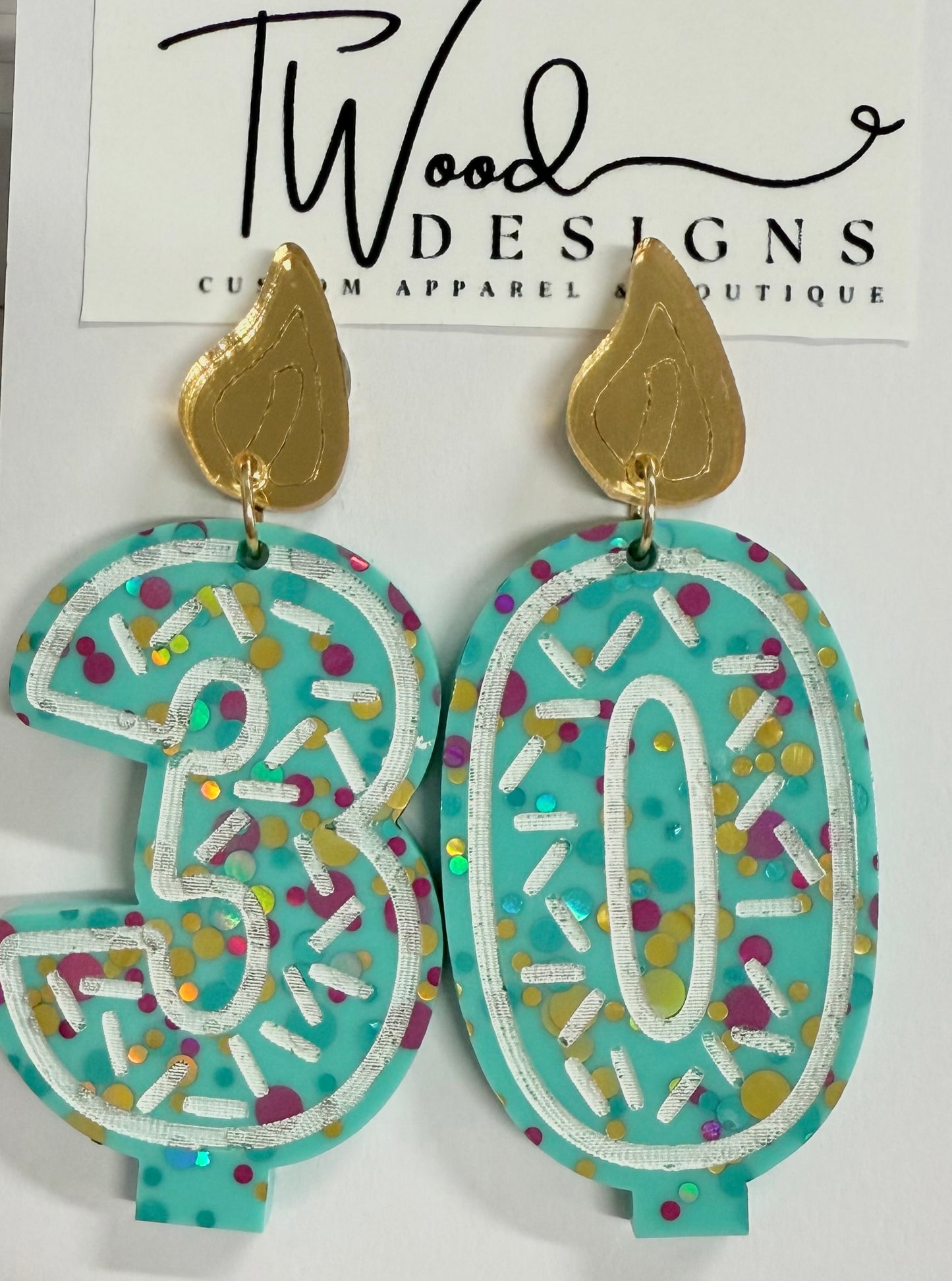Birthday candle earrings