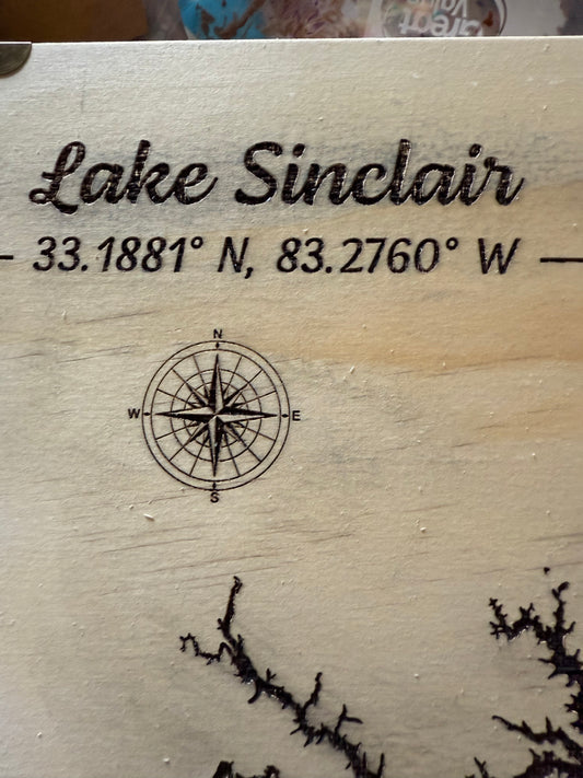 Lake Sinclair Laser Engraved Decanter Set
