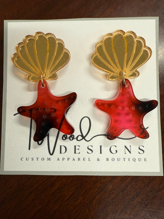 Shell and starfish earrings
