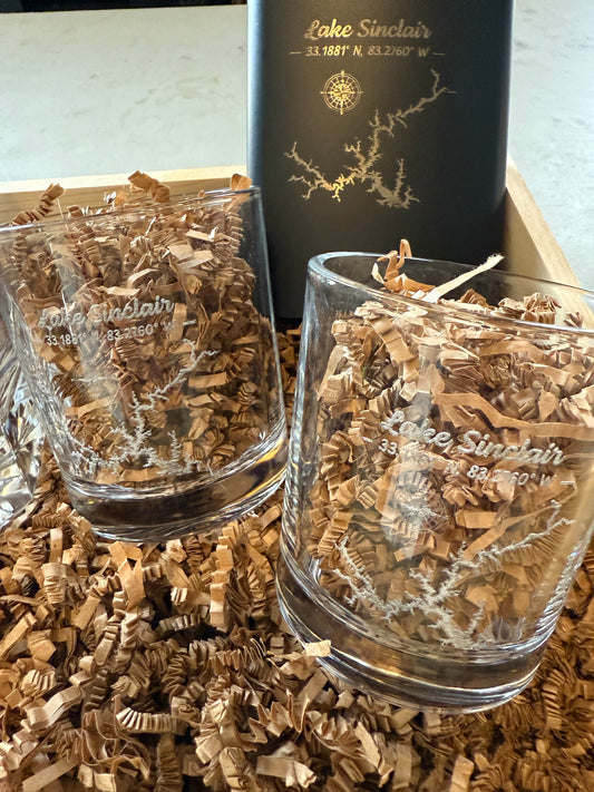 Lake Sinclair Laser Engraved Decanter Set