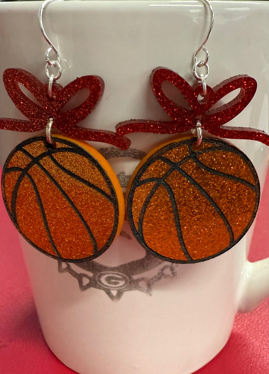 Basketball Bow Earrings