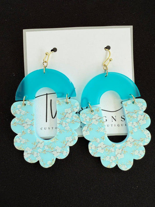 Cherry Blossom Print Earrings